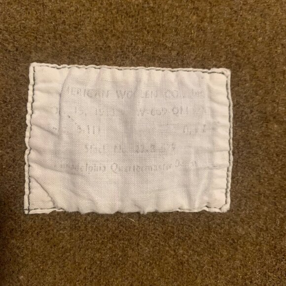 VTG 1943? Military Wool Blanket 76x59 Inch Brown Heavyweight American Woolen Co - Picture 4 of 9